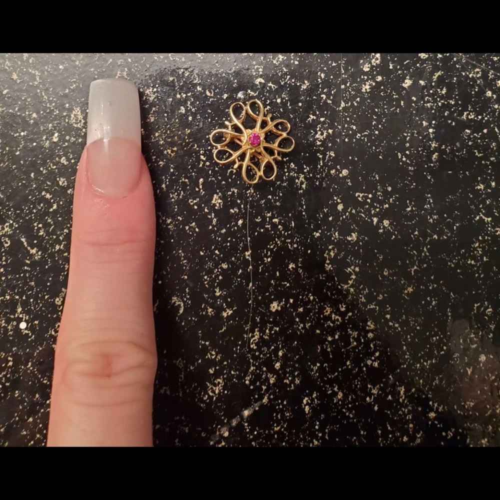 Vintage 10k Ruby Pin - image 4